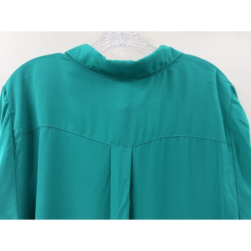 Torrid Madison Georgette Button Up Long Sleeve Shirt 2/2X NWT Fanfare Green - Picture 9 of 9